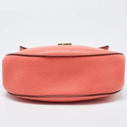 Pre Owned Chloe Coral Orange Leather Medium Drew Shoulder Bag