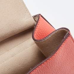 Pre Owned Chloe Coral Orange Leather Medium Drew Shoulder Bag