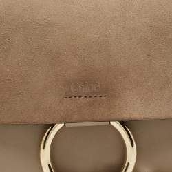 Pre Owned حقيبة كتف كلوي فايه سويدي وجلد رصاصي مائل للبني