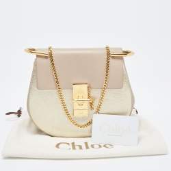 Pre Owned حقيبة كتف كلوي درو جلد وردي/بيج صغيرة