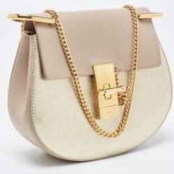 Pre Owned حقيبة كتف كلوي درو جلد وردي/بيج صغيرة