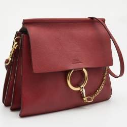 مملوكة مسبقًا Chloe Red Leather Medium Faye Shoulder Bag