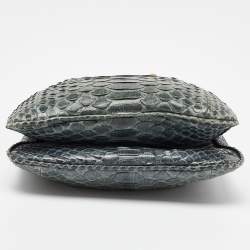 Pre Owned Chloe Teal Python Frame Chain Bag