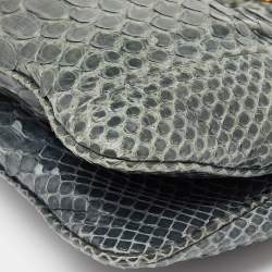 Pre Owned Chloe Teal Python Frame Chain Bag