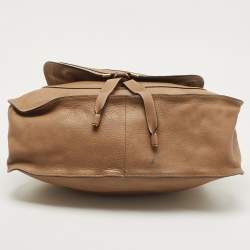 Pre Owned Chloe Khaki Beige Leather Large Marcie Satchel