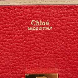 Pre Owned Chloe Red Leather Small Drew Chain Crossbody Bag