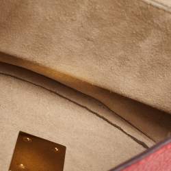 Pre Owned Chloe Red Leather Small Drew Chain Crossbody Bag