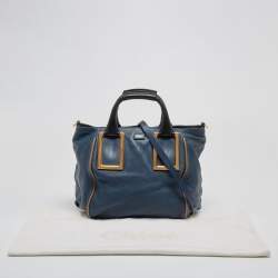 Pre Owned Chloe Navy Blue Leather Ethel Tote