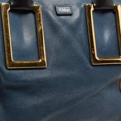 Pre Owned Chloe Navy Blue Leather Ethel Tote
