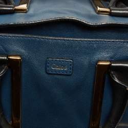 Pre Owned Chloe Navy Blue Leather Ethel Tote