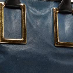 Pre Owned Chloe Navy Blue Leather Ethel Tote
