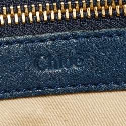 Pre Owned Chloe Navy Blue Leather Ethel Tote