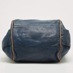 Pre Owned Chloe Navy Blue Leather Ethel Tote