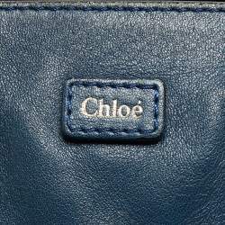 Pre Owned Chloe Navy Blue Leather Ethel Tote