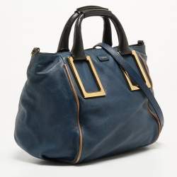 Pre Owned Chloe Navy Blue Leather Ethel Tote