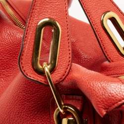 مملوكة مسبقًا Chloe Brick Red Leather Large Paraty Shoulder Bag