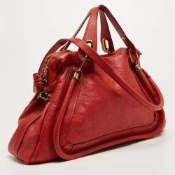 مملوكة مسبقًا Chloe Brick Red Leather Large Paraty Shoulder Bag
