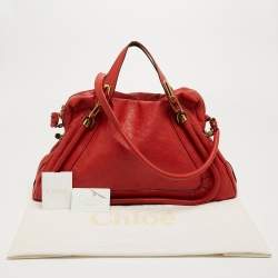 مملوكة مسبقًا Chloe Brick Red Leather Large Paraty Shoulder Bag