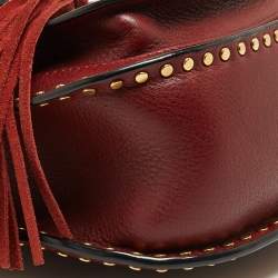 Pre Owned Chloe Burgundy Leather Small Braided Hudson Shoulder Bag