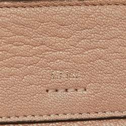 Pre Owned Chloe Beige Leather Zip Card Holder