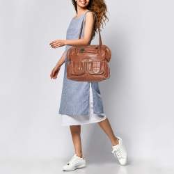 Chloe Brown Leather Front Pocket Hobo