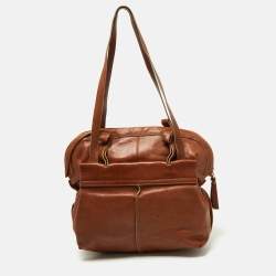 Chloe Brown Leather Front Pocket Hobo