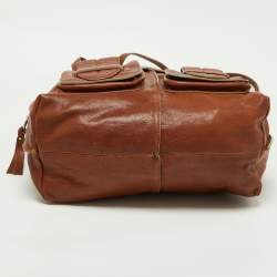 Chloe Brown Leather Front Pocket Hobo