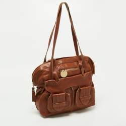 Chloe Brown Leather Front Pocket Hobo