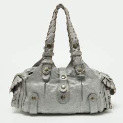 Pre Owned Chloe Silver Leather Silverado Satchel