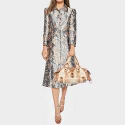 Pre Owned Chloe Beige/Brown Glittery Python and Leather Silverado Satchel