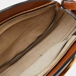 Pre Owned Chloe Brown Leather and Suede Small Pixie Round Bag