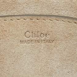 Pre Owned Chloe Brown Leather and Suede Small Pixie Round Bag