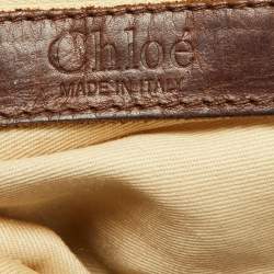 Pre Owned Chloe Brown Python and Leather Silverado Satchel