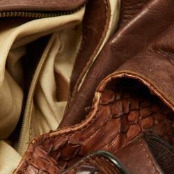 Pre Owned Chloe Brown Python and Leather Silverado Satchel