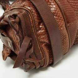 Pre Owned Chloe Brown Python and Leather Silverado Satchel