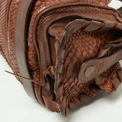 Pre Owned Chloe Brown Python and Leather Silverado Satchel