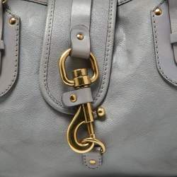 Pre Owned Chloe Lavender/Brown Leather Double Zip Tote