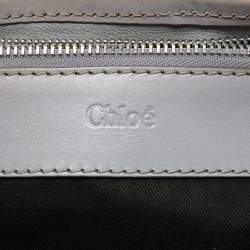 Pre Owned Chloe Lavender/Brown Leather Double Zip Tote