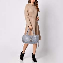 Pre Owned Chloe Lavender/Brown Leather Double Zip Tote