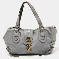 Pre Owned Chloe Lavender/Brown Leather Double Zip Tote