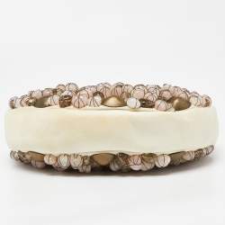Chloé Beige Fabric Small Pebbles Stone Embellished Hobo