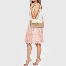 Pre Owned Chloe Tri Color Leather Chain Shoulder Bag