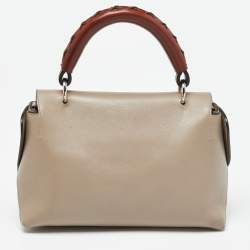 Pre Owned Chloe Grey/Brown Leather Flap Top Handle Bag