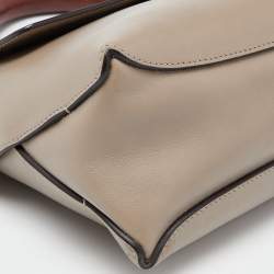 Pre Owned Chloe Grey/Brown Leather Flap Top Handle Bag