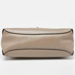 Pre Owned Chloe Grey/Brown Leather Flap Top Handle Bag