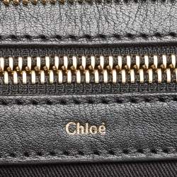 Pre Owned Chloe Black/Old Rose Leather Large Alice Satchel