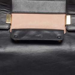 Pre Owned Chloe Black/Old Rose Leather Large Alice Satchel