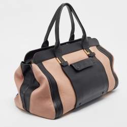 Pre Owned Chloe Black/Old Rose Leather Large Alice Satchel