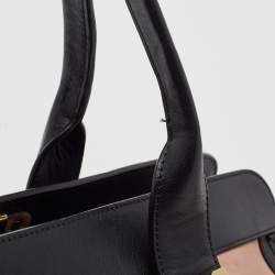 Pre Owned Chloe Black/Old Rose Leather Large Alice Satchel