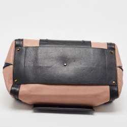 Pre Owned Chloe Black/Old Rose Leather Large Alice Satchel